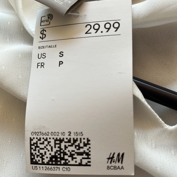 H&M new with tags white peasant top - small - Picture 5 of 5